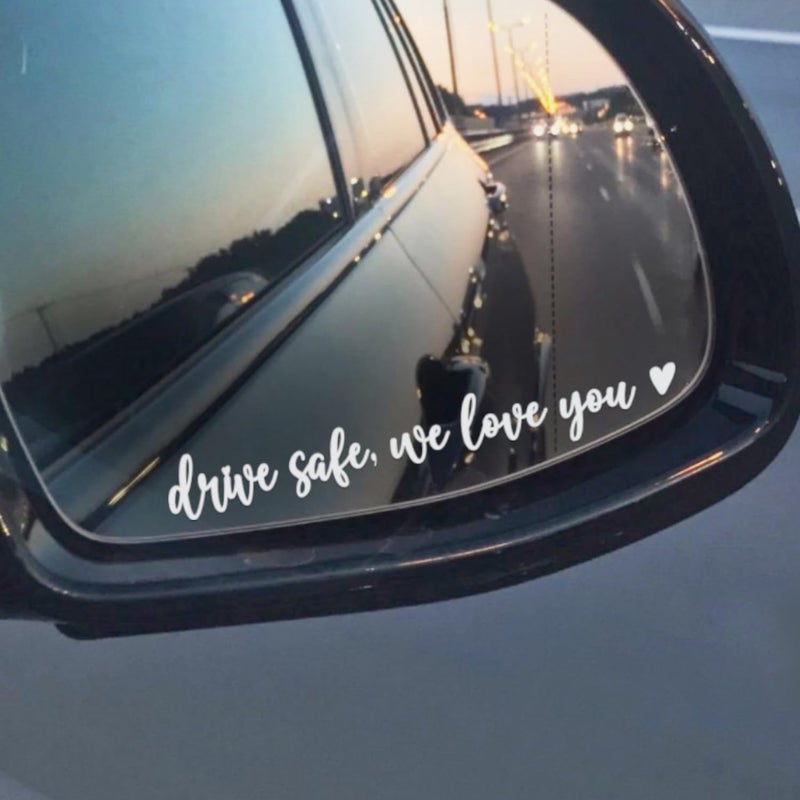Hangwoous 3X Drive Safe We Love You Rearview Mirror Decal, Car Mirrors Sticker, Car Stickers For Women, I Love You Drive Safe Mirror Sticker - Image 3